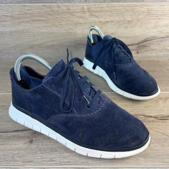 Vionic 355 Taylor Womens Size 7 Blue Comfort Shoes Sneakers Suede Lace Up Low - Picture 3 of 11